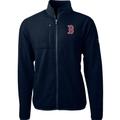Men's Cutter & Buck Navy Boston Red Sox Cascade Eco Sherpa Fleece Full-Zip Jacket