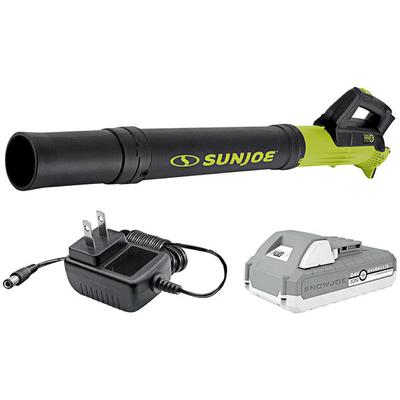 Sun Joe 24V-TB-LTE iON+ Cordless Compact Turbine Jet Leaf Blower with 2.0 Ah Battery and Charger - 24V
