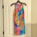 Lilly Pulitzer Dresses | Lilly Pulitzer Betty Silk Racerback Tank Dress Electric Feel Xs | Color: Blue/Pink | Size: Xs