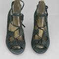 J. Crew Shoes | New J Crew Teal Open Toe Tie Lace Up Leather Suede Wedge Sandals Shoes 6.5 | Color: Blue | Size: 6.5