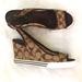 Coach Shoes | Coach Monogram Sydney Wedges Women's 7 | Color: Brown/Tan | Size: 7