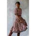 Anthropologie Dresses | Anthro Conditions Apply Puff Sleeve Midi Dress | Color: Green/Pink | Size: 18w