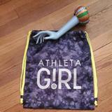 Athleta Bags | Athleta Nylon String Backpack | Color: Gray/White | Size: Os