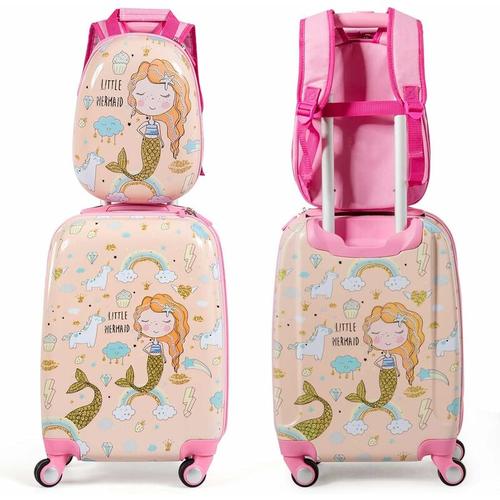 Dreamade - Kinderkoffer-Set Kiderkoffer mit Rucksack, Kinderkoffer mit 4 Rollen, Kofferset