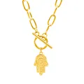 Collier Main de Fatima Hamsa pour Femme Breloque Mauvais Œil Bijoux en Acier Inoxydable Tour de