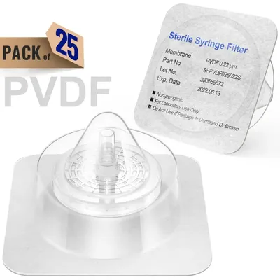 Sterys-Seringue Pound Membrane PVDF Taille des pores de 0 22 μm Diamètre de 25mm 25 PCs Emballé