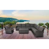 Barbados 7-Piece Sectional Set Outdoor Patio Furniture Rattan Wicker frame includes Club Chair