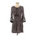 Charming Charlie Casual Dress - Mini: Black Floral Dresses - Women's Size Small