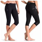 Athleta Pants & Jumpsuits | Athleta Black Be Free Knicker Crop Leggings Size Xs Yoga Running Workout Gym | Color: Black | Size: Xs