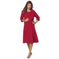 Plus Size Women's Fit-And-Flare Jacket Dress by Roaman's in Classic Red (Size 38 W) Suit