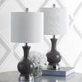 Everly Quinn Hillsville 22" Table Lamp Set Glass/Linen/Metal in Gray | 22 H x 10 W x 10 D in | Wayfair 6B2836AB4A2B4C02BCC4F6AB213F1D58