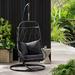 Dakota Fields Adellynn Swing Chair w/ Stand Polyester in Black | 80 H x 44 W x 44 D in | Wayfair 50FE51D65C724CB1BAE45213B531E840