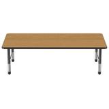 Factory Direct Partners Rectangle T-Mold Adjustable Height Activity Table Laminate/Metal in Black | 30 H in | Wayfair 10035-OKBK