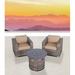 Wade Logan® Alieyah Fully 3 Piece Assembled Club Outdoor Chair Set & Wicker Firepit w/ Sunbrella Cushion in Gray | Wayfair