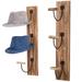 Loon Peak® Caroleann Solid Wood 3 - Hook Wall Mounted Hat Coat Rack Wood/Metal in Brown | 24.17 H x 4.33 W x 8.07 D in | Wayfair