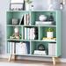 Corrigan Studio® en Open Shelf Bookcase - 3 Tier Floor Display Cabinet Shelf w/ Legs, 7 Cube Bookshelves in Green | Wayfair