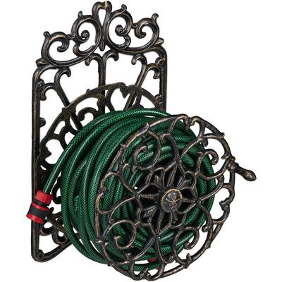 Schlauchhalter, antikes Design, drehbar, Wandhalter Gartenschlauch, Gusseisen, hbt: 52x33x31 cm, Image