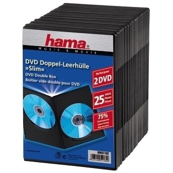 Hama DVD Slim Double-Box 25, Black 2 Disks Schwarz Image