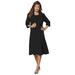 Plus Size Women's Fit-And-Flare Jacket Dress by Roaman's in Black (Size 18 W)
