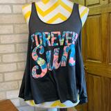 American Eagle Outfitters Tops | 3/$23 American Eagle Forever Sun Tropical Beach Summer Graphic Tank Top | Color: Black/Pink | Size: M