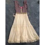 Free People Dresses | Free People Cap Sleeve Lace Maxi Dress Size Xs | Color: Purple/White | Size: Xs