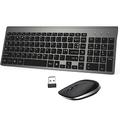 Wireless Keyboard and Mouse,UK layout 2.4Ghz USB Keyboard Compact Full Size Ergonomic Slim Keyboard & Mice Set Compatible with PC Laptop Windows