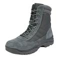 NORTIV 8 Men's Work Boots Leather Motorcycle Combat Boots Side Zipper Outdoor Boots Dark Grey Size 9 US / 8 UK Trooper