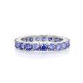 Ladies Hand Made Sterling Solid 925 Silver Brilliant Cut Blue Purple Tanzanite Full Eternity Ring (U)