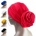 Turban en satin floral pour femmes bandana de tête bonnet de sauna accessoires pour cheveux