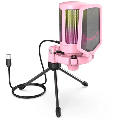FIFINE – Microphone USB à condensateur RGB pour PC de jeu podcast AmpliGame ordinateur de