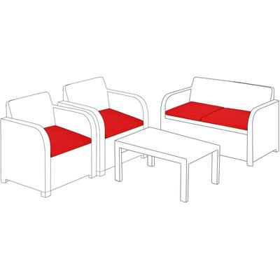 Replacement Cushion Set to fit Keter Allibert Carolina 4 Seater Garden Furniture, Red - Gardenista