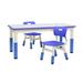 ECR4Kids Dry-Erase Rectangular Activity Table w/ 2 Chairs, Adjustable, Kids Furniture Plastic in Blue | 22.8 H x 47.2 W in | Wayfair ELR-14438-BL