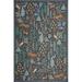 Black 90 x 60 x 0.25 in Area Rug - Rifle Paper Co. x Loloi Menagerie MEN-02 Forest Rug Polyester | 90 H x 60 W x 0.25 D in | Wayfair