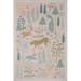 Green/Pink 90 x 60 x 0.25 in Area Rug - Rifle Paper Co. x Loloi Menagerie MEN-01 Les Fauves Blush Rug Polyester | 90 H x 60 W x 0.25 D in | Wayfair