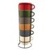 Latitude Run® 6 Piece Coffee Mug Set w/ Stand Ceramic/Earthenware & Stoneware in Brown | 3.15 H x 4.33 W in | Wayfair