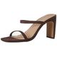 The Drop Avery Square Toe Two Strap High Heeled Sandalen mit Absatz, Kaffeebohnen, 37 EU