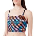 PUMA Damen Swimwear Formstrip Longline Top Bikini, Multi Coloured Black, M EU