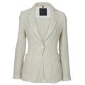 T-Jacket Struktur-Blazer, 38 - Natur, Damen, aus Leinen