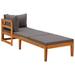 vidaXL Outdoor Sectional Sofa Patio Sun Lounger with Cushions Solid Acacia Wood