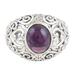 Psychic Force,'Hand Made Amethyst and Sterling Silver Domed Ring'