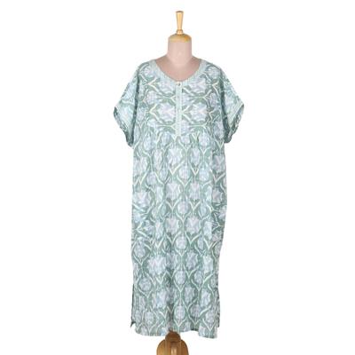 Spring Tides,'Screen-Printed Cotton Shift Dress from India'