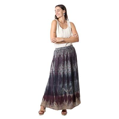 Jaipur Twilight,'Long Viscose Skirt with Hand Embroidery'