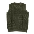 Olive Leaf,'Men's Cotton Sweater Vest from India'