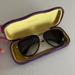 Gucci Accessories | Authentic Gucci Aviator Sunglasses Black And Gold Guc With Purple Gucci Case | Color: Black/Gold | Size: Os