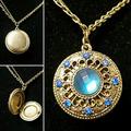 Urban Outfitters Jewelry | N159 Urban Outfitters Crystal Locket*Final* | Color: Blue/Gold | Size: Os