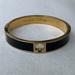 Kate Spade Jewelry | Kate Spade Hole Punch Spade Enamel Bangle Bracelet | Color: Black/Gold | Size: Os
