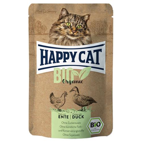 Sparpaket: 12x85g Happy Cat Bio Pouch Bio-Huhn Katzenfutter nass