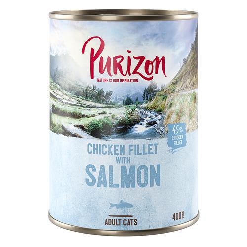 12x 400g Purizon Adult Hühnerfilet mit Lachs Katzenfutter nass