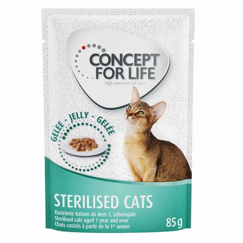 48x85g Sterilised Cats in Gelee Concept for Life Katzenfutter nass