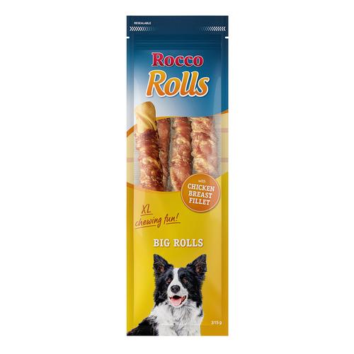 6x 315g Rocco Big Rolls mit Hühnerbrustfilet Hundesnaks